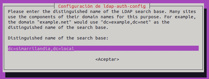 Configuración ldap en cliente