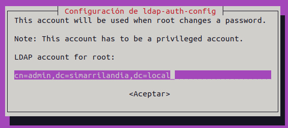 Configuración ldap en cliente