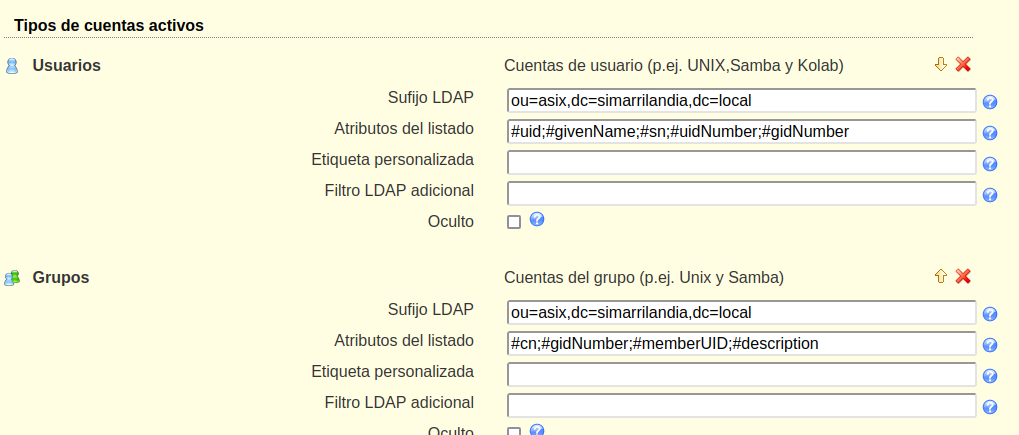 Configuración LAM