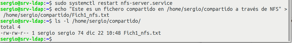 Compartiendo con NFS