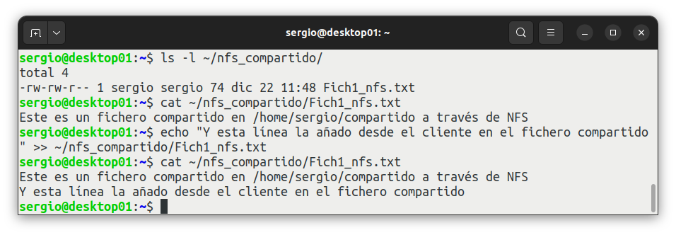 Compartiendo con NFS